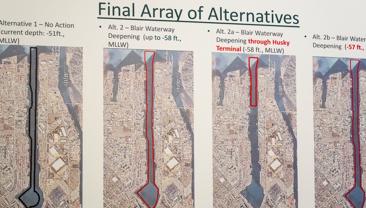 Poster of the Blair Waterway dredging options